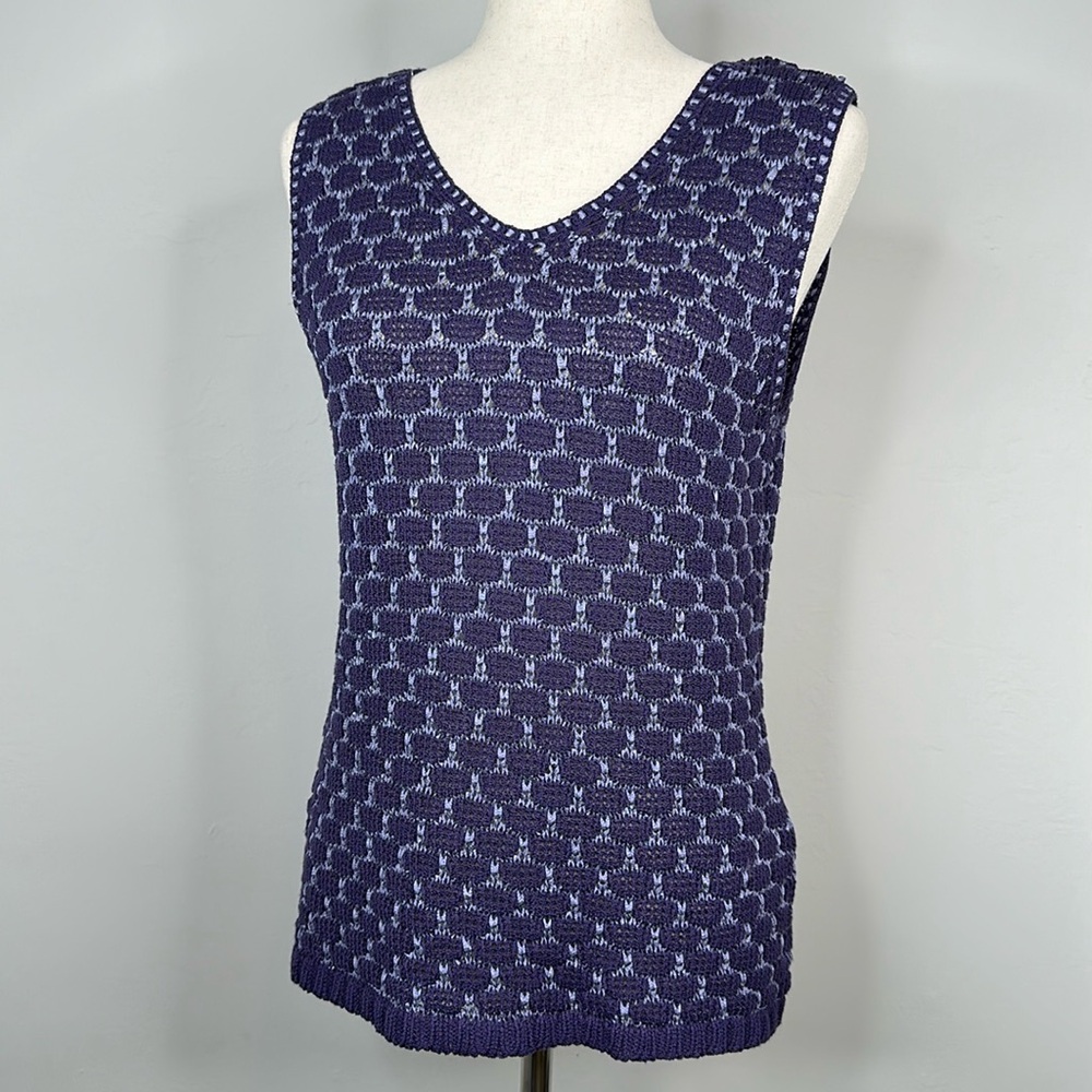 Josephine Chaus Purple Sleeveless Sweater